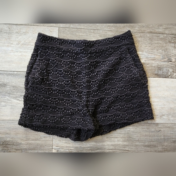 Express Pants - Express Black Lace High Waist Shorts